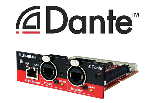 Dante Logo und Allen & Heath Device